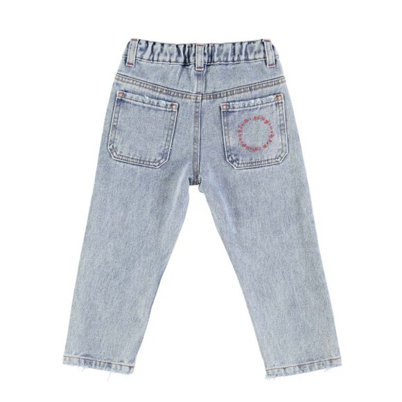 Unisex Trousers - Washed Blue Denim - Picture 2 of 4